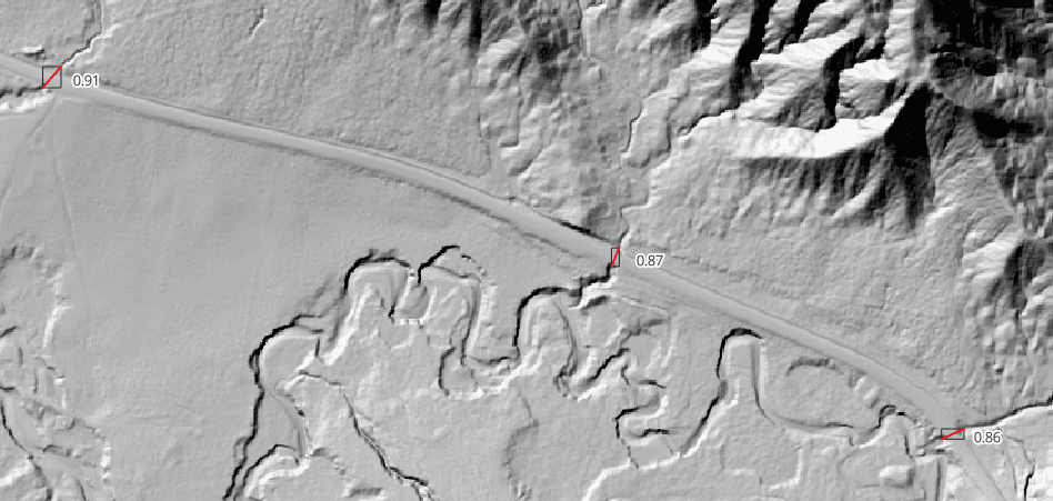 Detected culverts from imagery